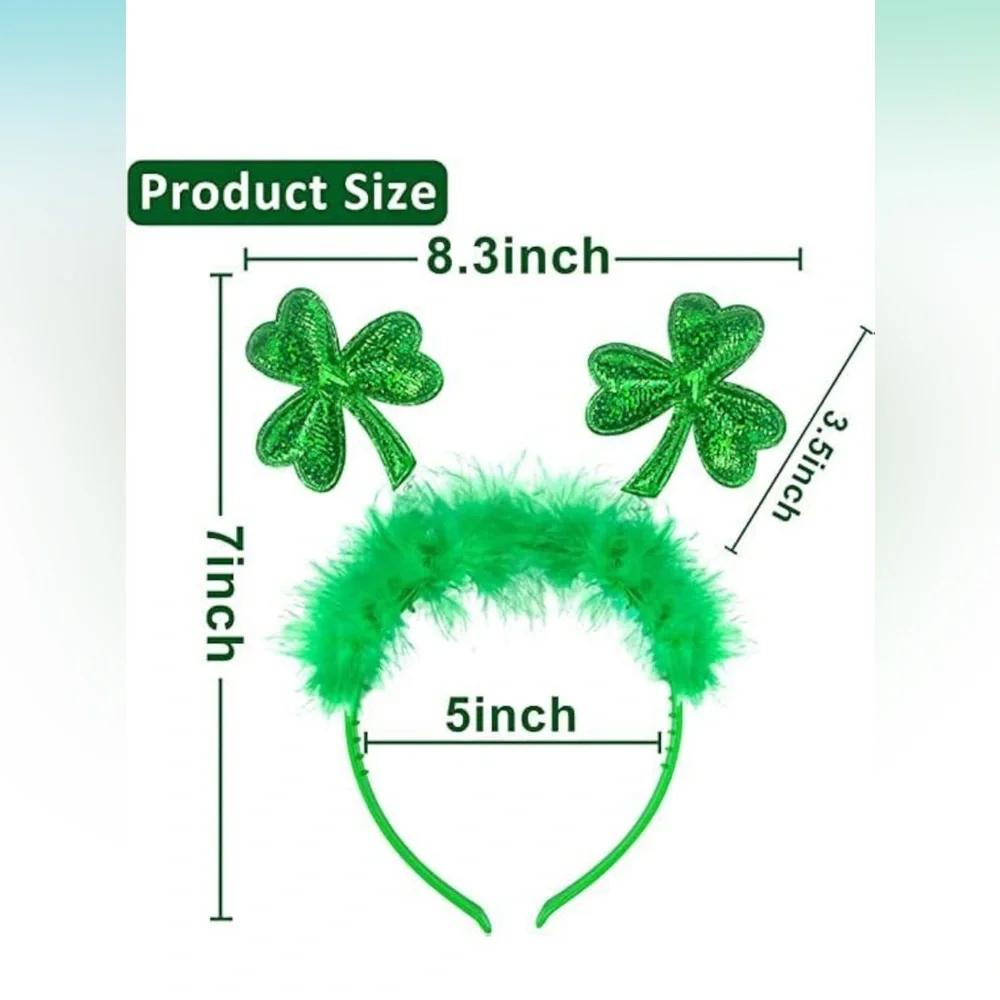 St. Patrick’s Day Shamrock Headband 4 pieces
